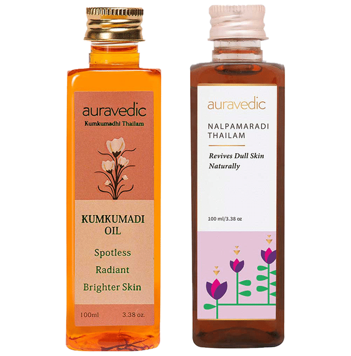 Auravedic Combo Pack of Nalpamaradi Thailam & Kumkumadi Oil (100ml Each)