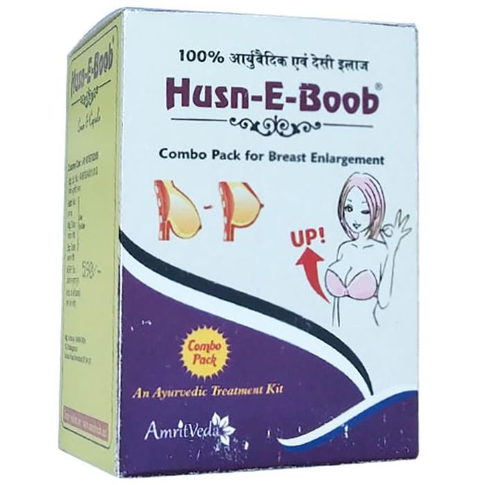 Amrit Veda Combo Pack of Husn-E-Boob 10 Capsule and Cream 30ml