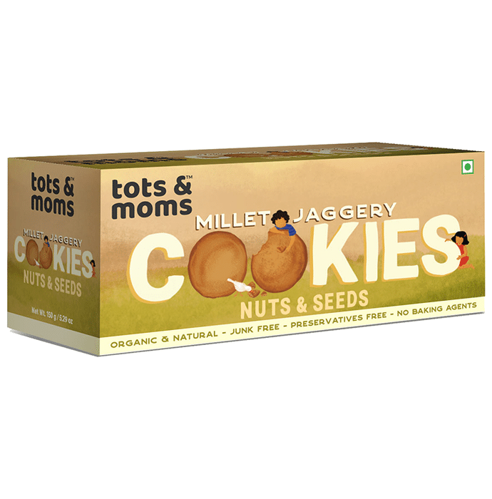 Tots and Moms Millet Jaggery Cookies (150gm Each) Nuts & Seeds