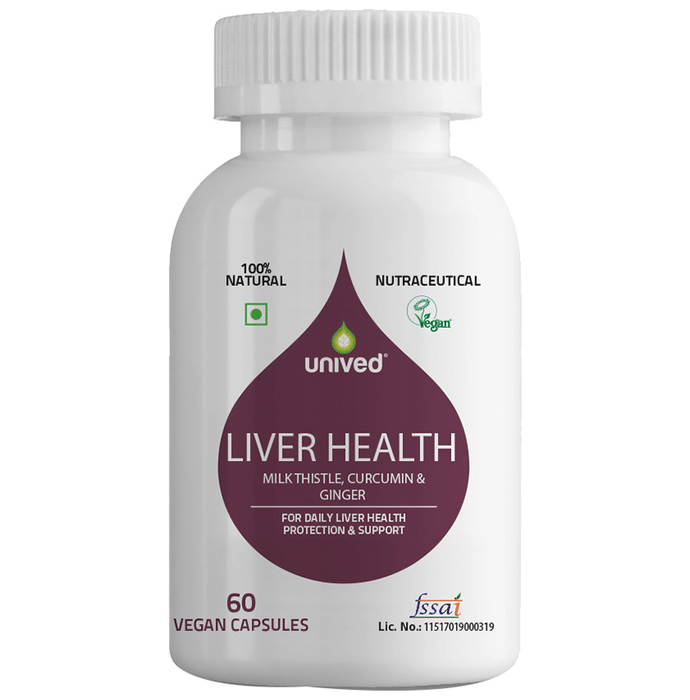 Unived Liver Health with Milk Thistle, Curcumin, & Ginger Vegan Capsule