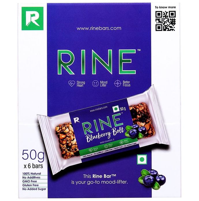 Rine On-The-Go Bar (50gm Each) Blueberry Bolt Omega 3