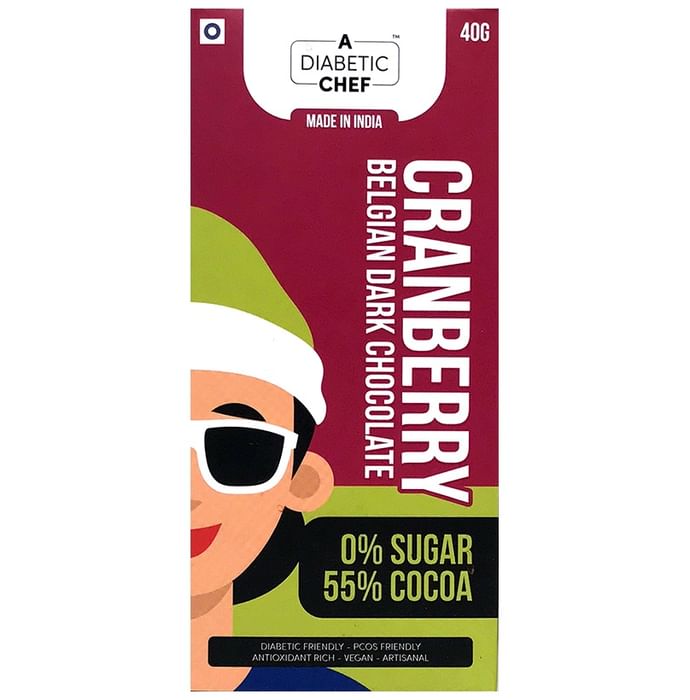 A Diabetic Chef Cranberry Belgian Dark Chocolate (40gm Each)