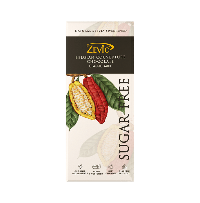 Zevic Sugar Free Belgian Couverture Chocolate Classic Milk