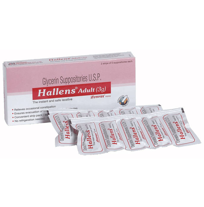 Hallens Glycerin Adult 3gm Suppository