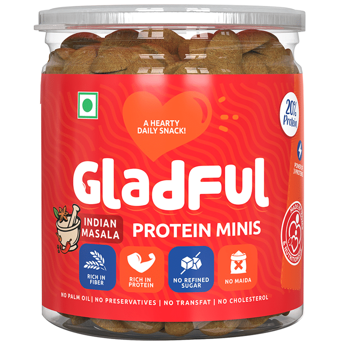 Gladful Protein Minis Cookie (150gm Each) Indian Masala