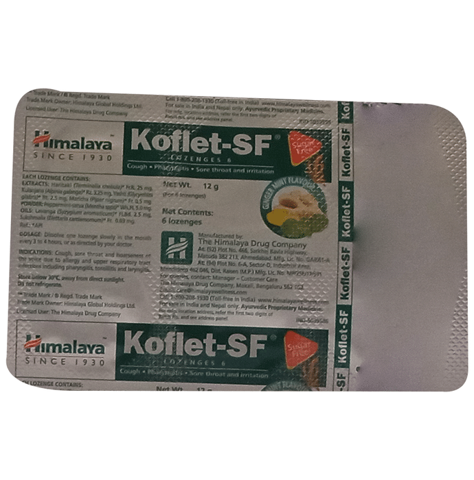 Himalaya Koflet-SF Lozenges Ginger Mint Sugar Free