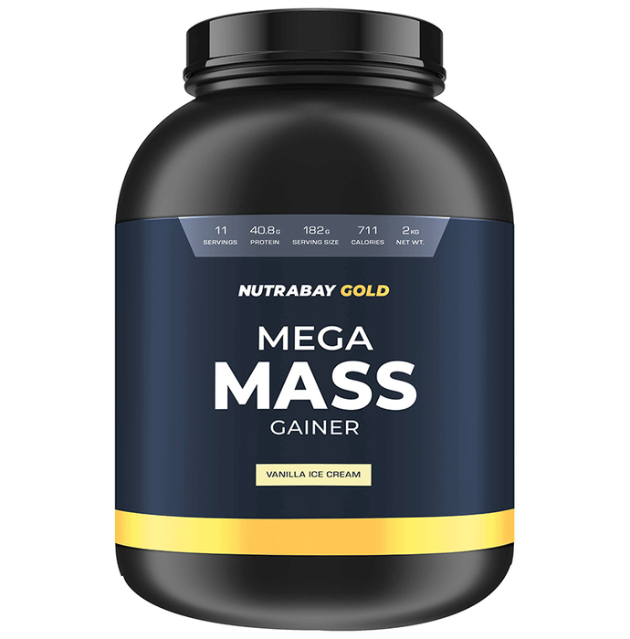 Nutrabay Gold Mega Mass Gainer Vanilla Icecream