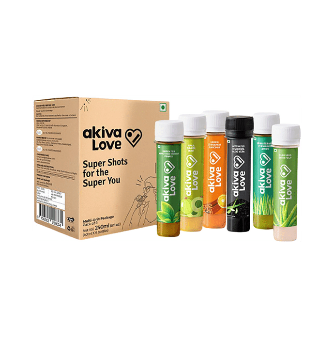 Akiva Love Assorted Super Shots (6 Bottles of 40ml Each)