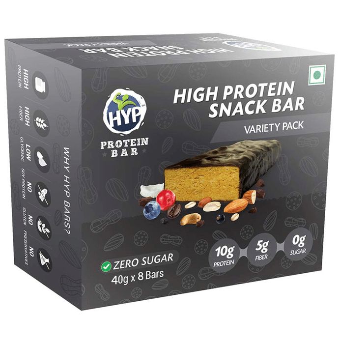 HYP Zero Sugar High Protein Snack Bar (40gm Each) Variety Pack