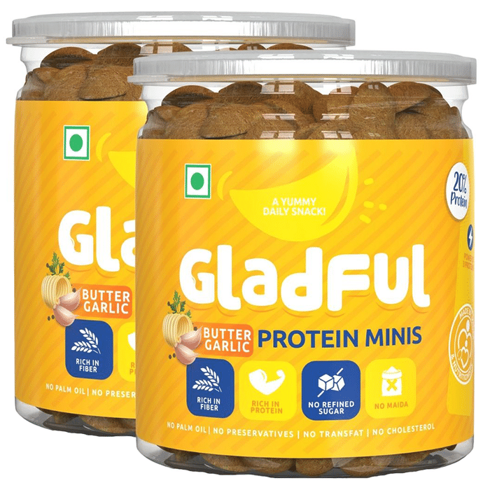 Gladful Protein Minis Cookie (150gm Each) Butter Garlic