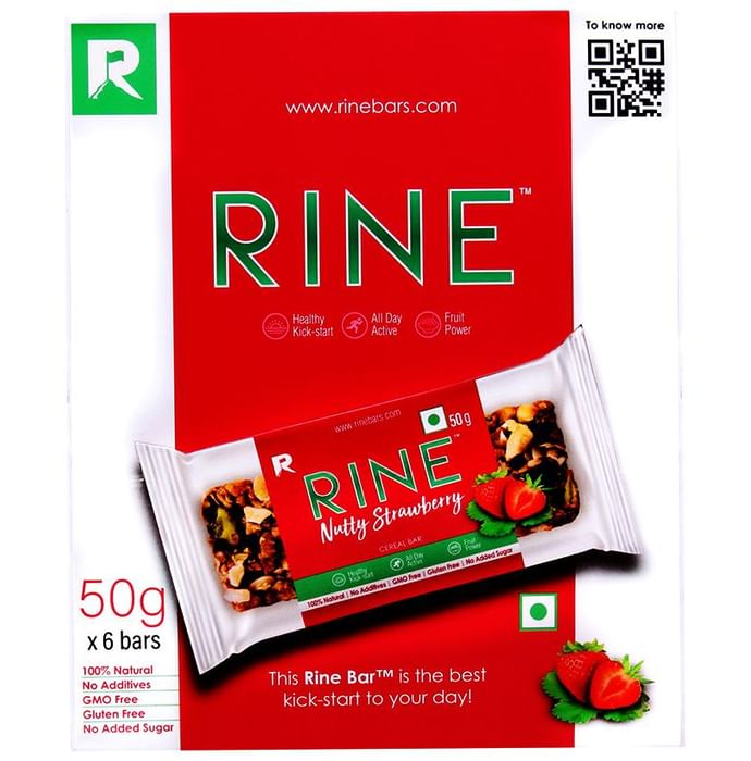 Rine On-The-Go Bar (50gm Each) Nutty Strawberry Cereal