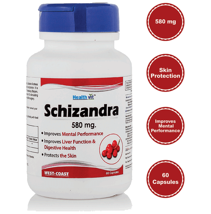 HealthVit Schizandra 580mg Capsule