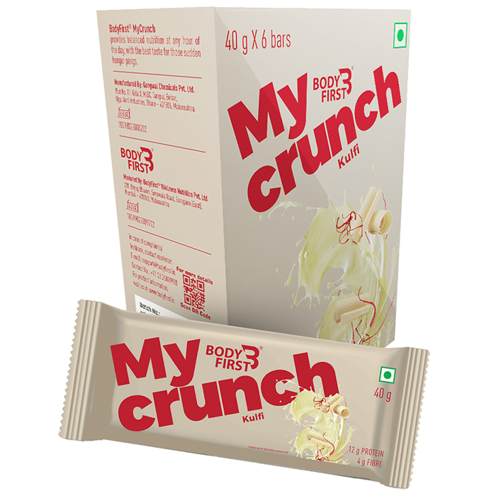 Body First My Crunch Protein Bar (40gm Each) Kulfi