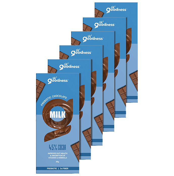 Lil Goodness Prebiotic Chocolate (35gm Each) Milk 45% Cocoa