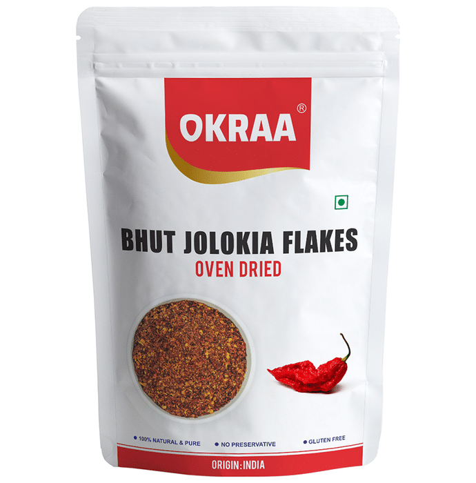 Okraa Bhut Jolokia Flakes Oven Dried