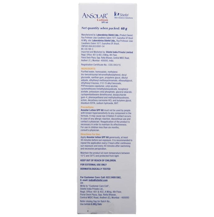 Ansolar Spf 60 Lotion