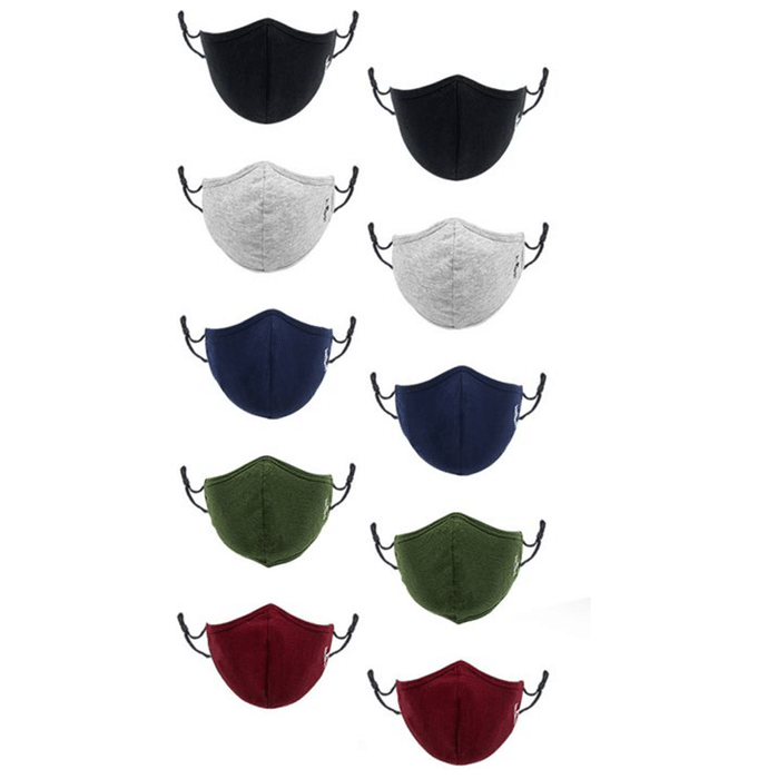 Kawach Cotton Washable and Reusable Face Mask with Nonwoven Meltblown Filter Adjustable Earloop Multicolor Small