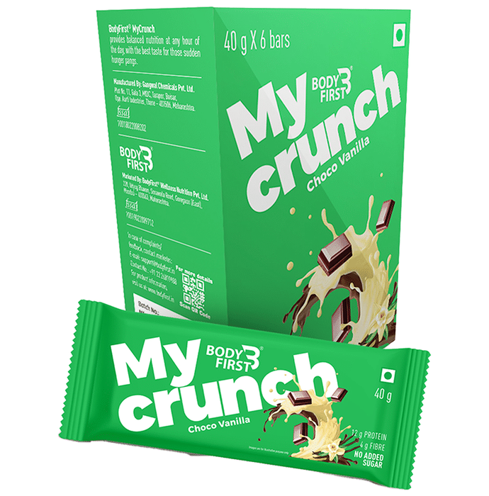 Body First My Crunch Protein Bar (40gm Each) Choco Vanilla