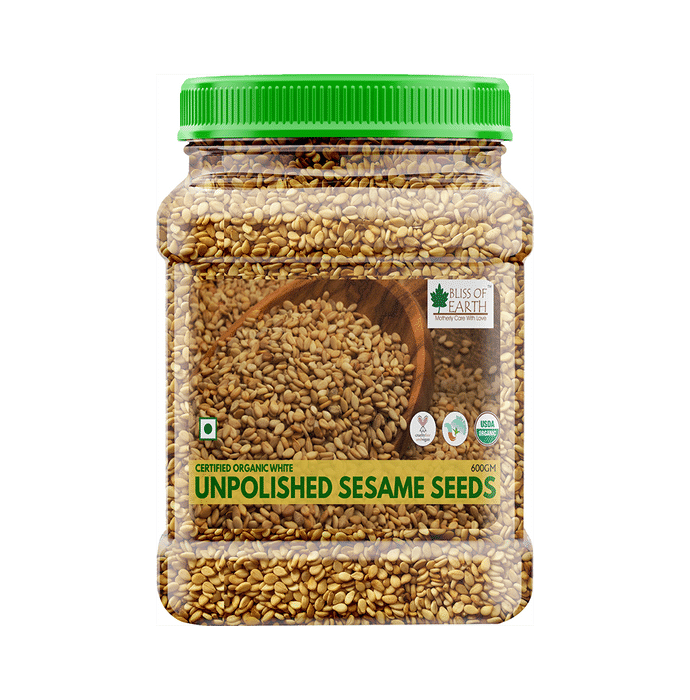 Bliss of Earth Certified Organic White Sesame Seeds Unpolished