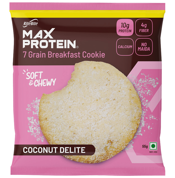 RiteBite Max Protein Cookie (55gm Each) Coconut Delite