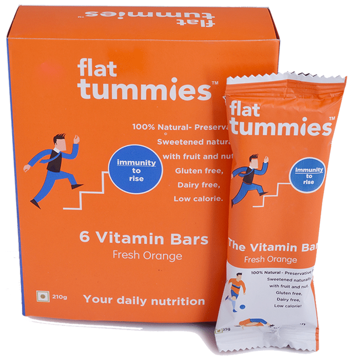 Flat Tummies Vitamin Bar (35gm Each) Fresh Orange