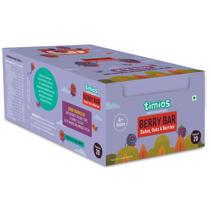 Timios Berry Bar 4+ Years Gift Pack of Natural & Healthy Energy Bars