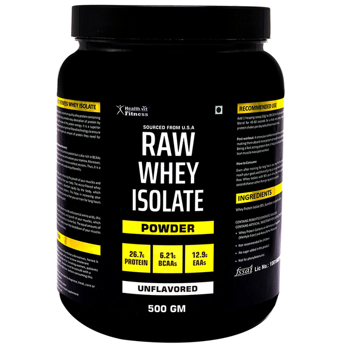 HealthVit Fitness Raw Whey Isolate Powder Unflavoured