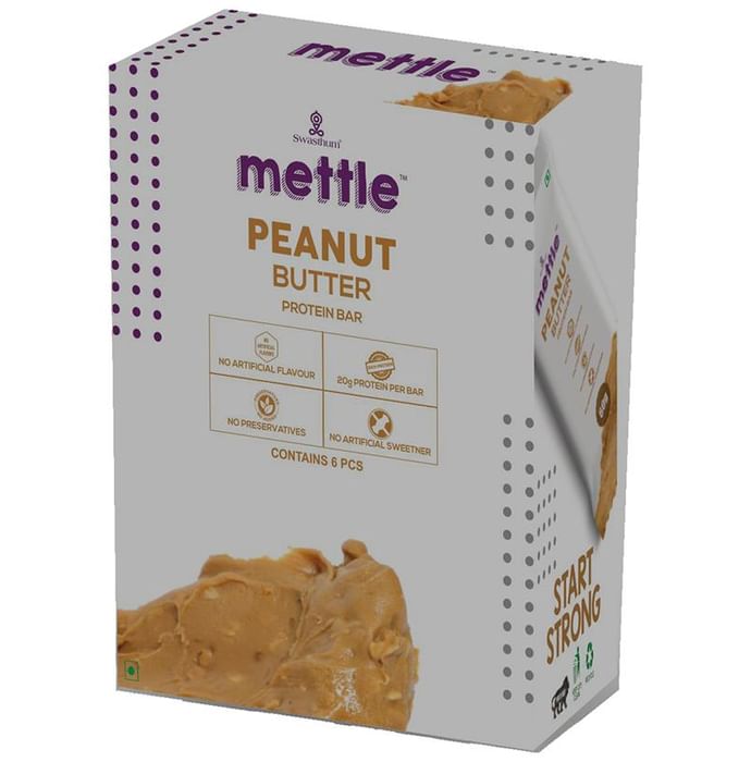 Swasthum Mettle Protein Bar (60gm Each) Peanut Butter