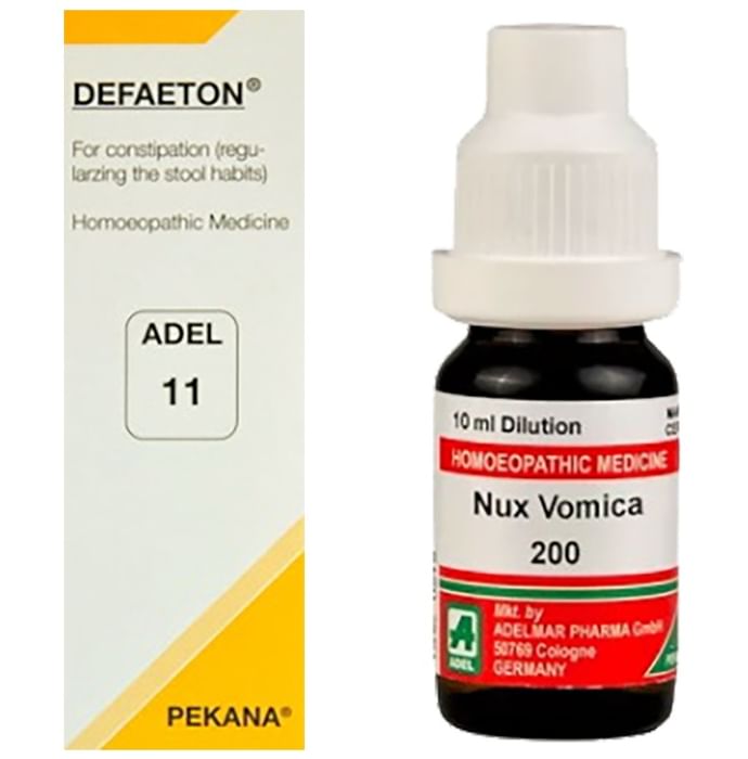 ADEL Chronic Constipation Care Combo Pack of ADEL 11 Defaeton Drop 20ml & Nux Vomica Dilution 200 CH 10ml
