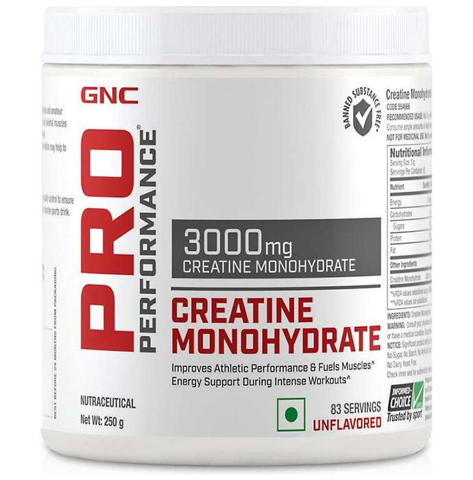 GNC Pro Performance Creatine Monohydrate 3000mg Powder Unflavoured