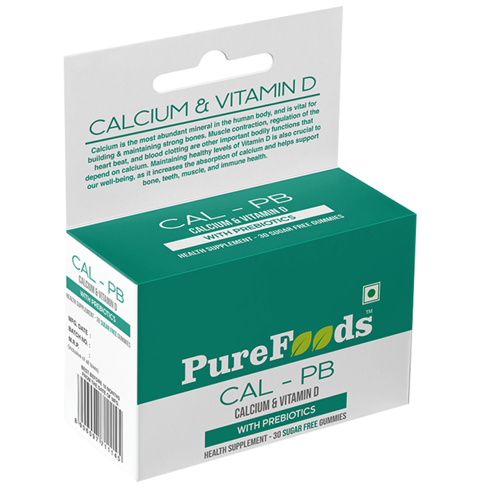 PureFoods Mango Cal-PB Calcium+Vitamin D Gummies with Prebiotics