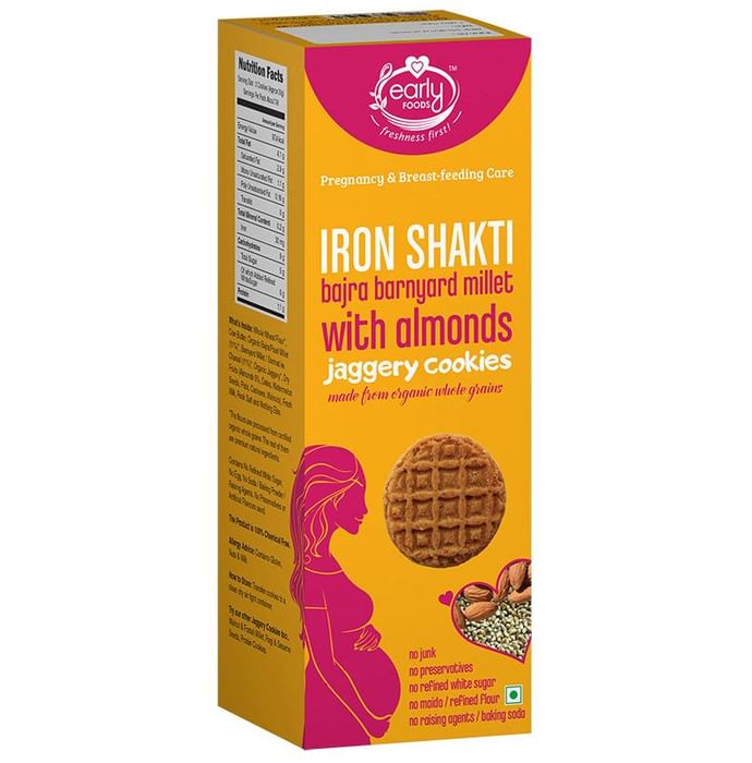 Early Foods Iron Shakti Bajra Barnyard Millet with Almonds Jaggery Cookie