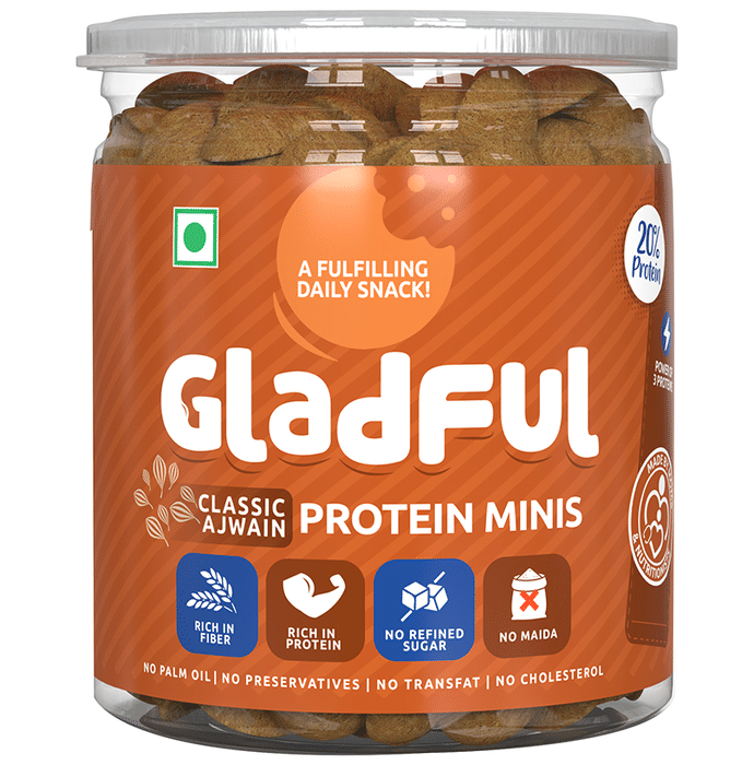 Gladful Protein Minis Cookie (150gm Each) Classic Ajwain