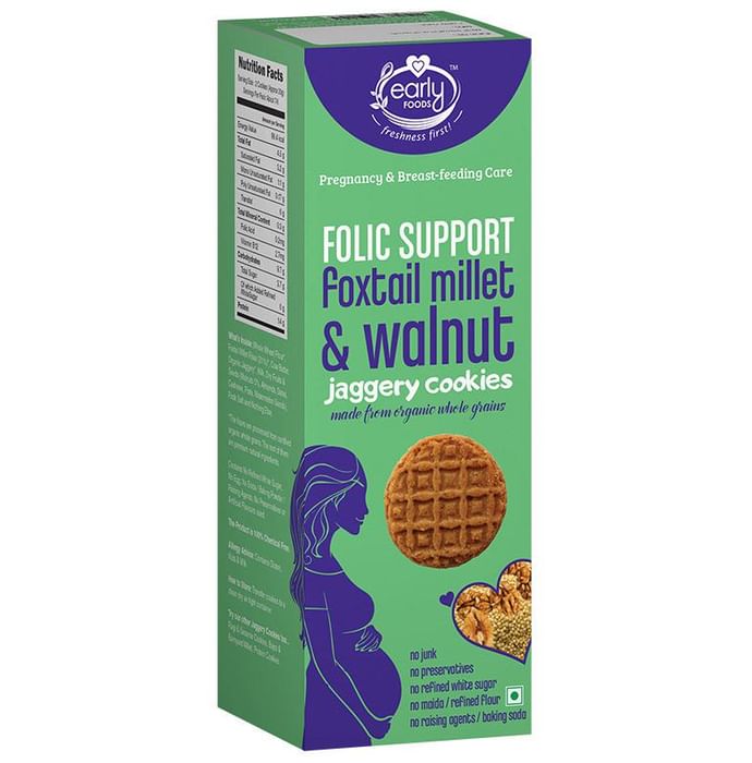 Early Foods Folic Support Foxtail Millet & Walnut Jaggery Cookie