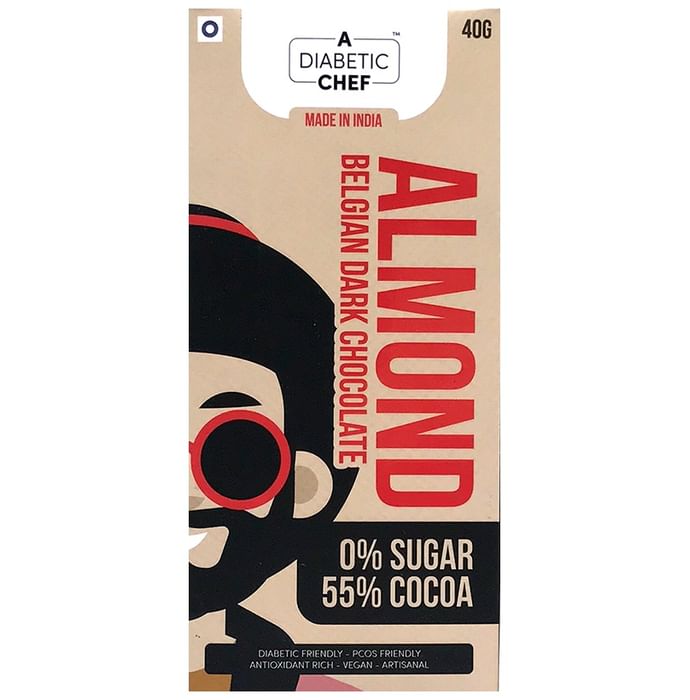 A Diabetic Chef Almond Belgian Dark Chocolate (40gm Each)