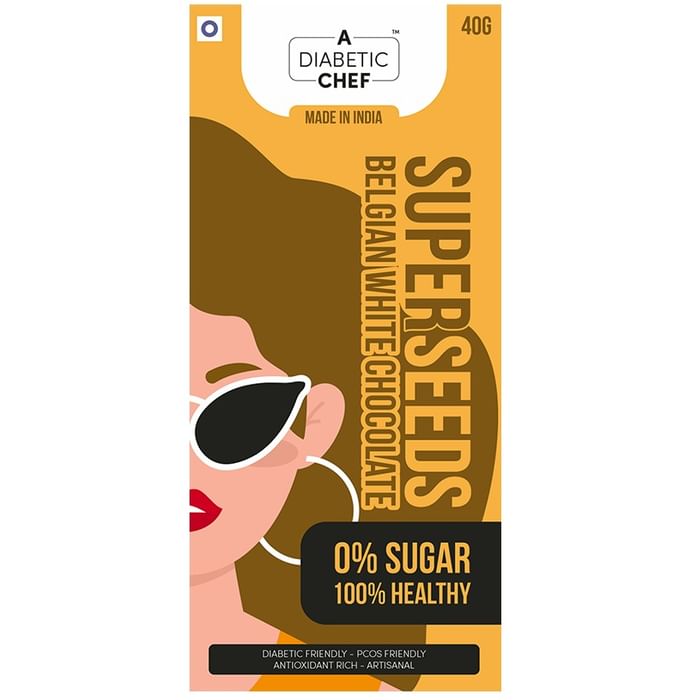 A Diabetic Chef Super Seeds Belgian White Chocolate (40gm Each)