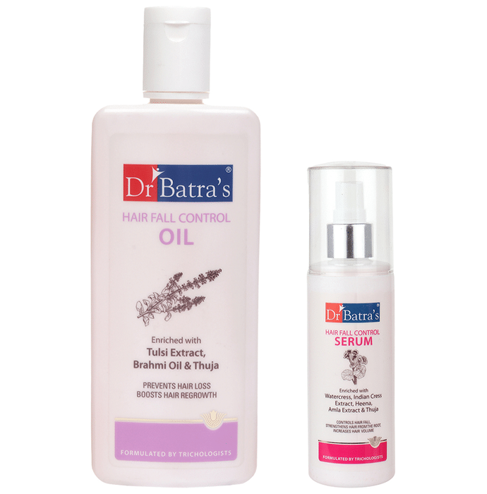 Dr Batra's Combo Pack of Hair Fall Control Oil 200ml and Hair Fall Control Serum 125ml
