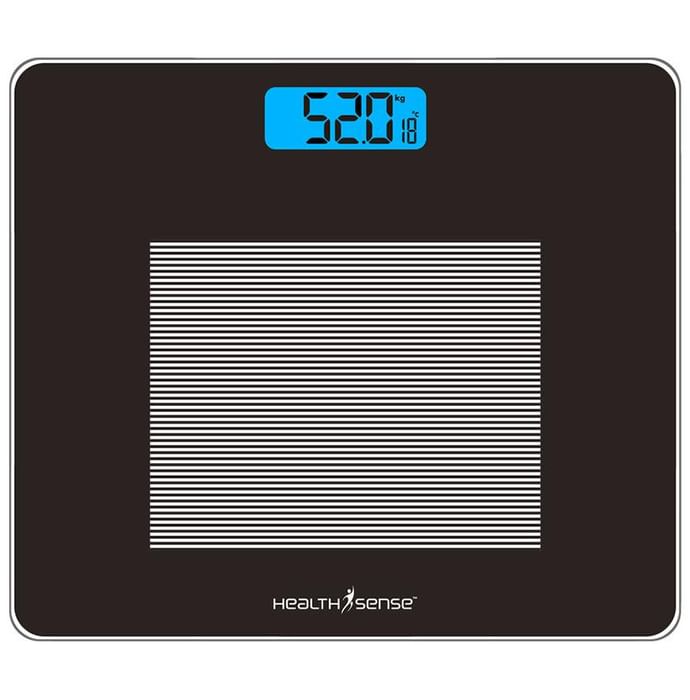Health Sense PS 115 Dura-Glass Digital Personal Body Weighing Scale Black