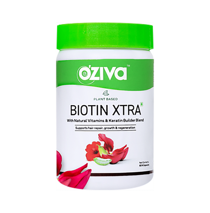Oziva Plant Based Biotin Xtra Capsule for Hair Repair, Growth & Regeneration