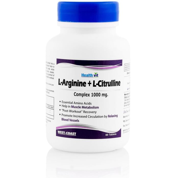 HealthVit L- Arginine & L- Citrulline Complex 1000mg Tablet