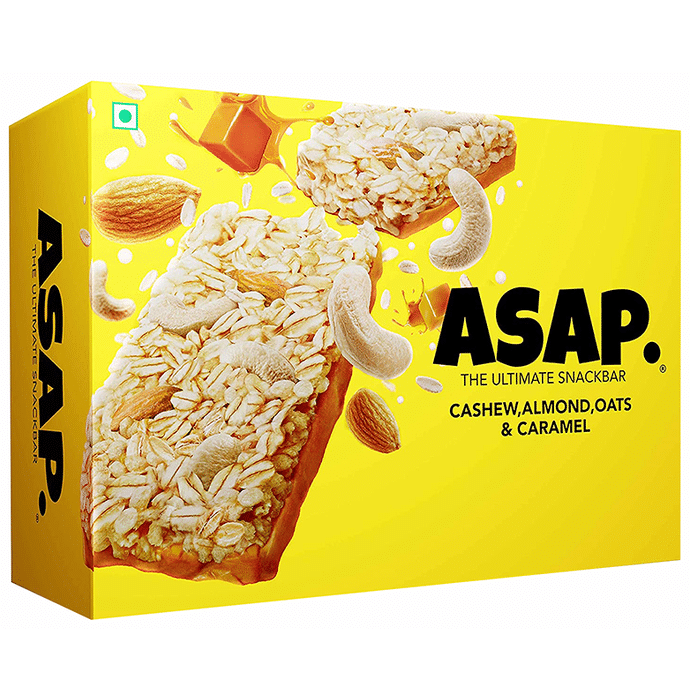 ASAP. The Ultimate Snackbar (35gm Each) Cashew,Almond,Oats & Caramel