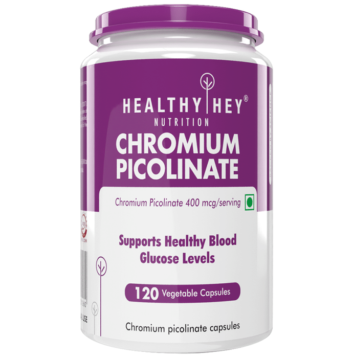 HealthyHey Nutrition Chromium Picolinate 400mcg Vegetable Capsule
