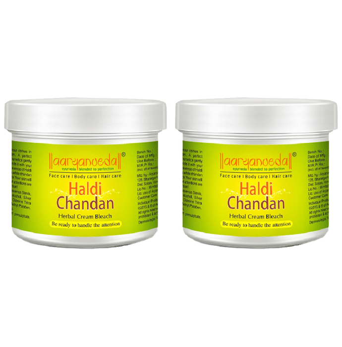 Aryanveda Haldi Chandan Herbal Cream Bleach (43gm Each)