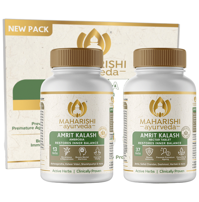 Maharishi Amrit Kalash - Dual Pack of 4 & 5 (With Sugar Free Tablets)