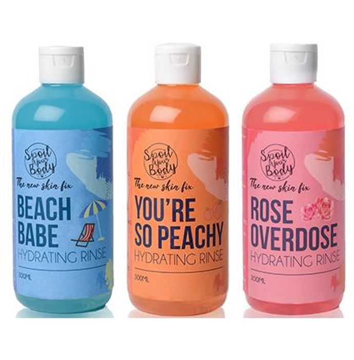 Spoil Your Body Combo Pack of Rose Overdose, You're So Preachy and Beach Babe Hydrating Rinse (300ml Each)