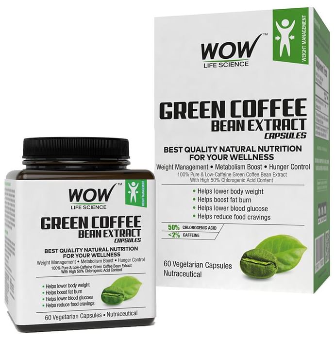 WOW Life Science Green Coffee Bean Extract Vegetarian Capsules