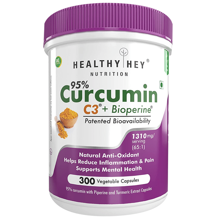 HealthyHey Curcumin with Bioperine 1310mg Vegetable Capsule With Piperine and Turmeric Extract