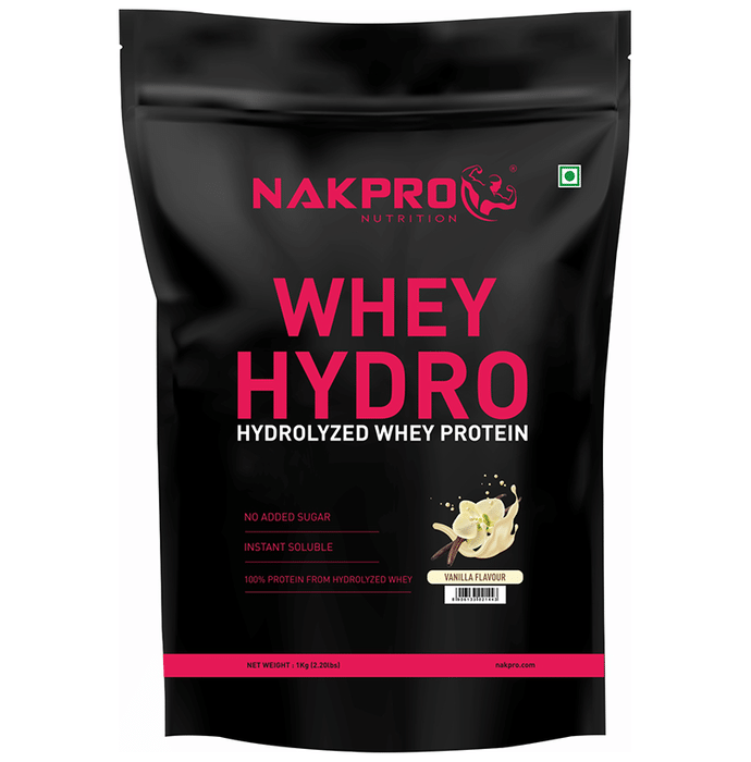 Nakpro Nutrition Whey Hydro Hydrolyzed Whey Protein Powder Vanilla