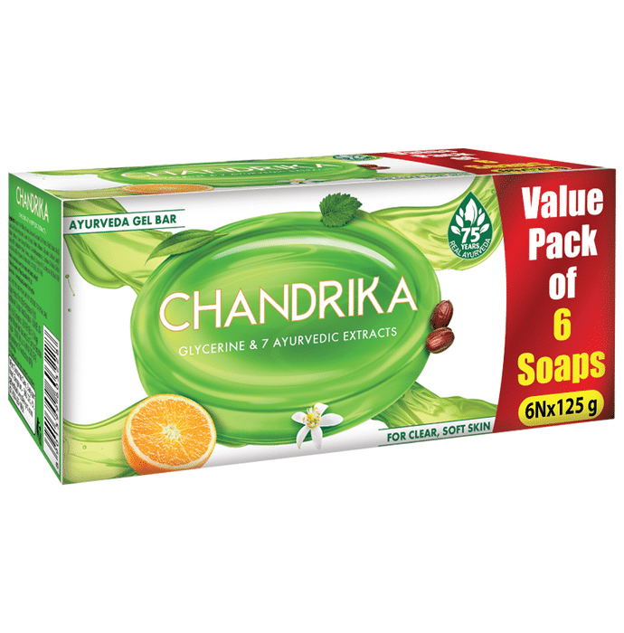 Chandrika Glycerine & 7 Ayurvedic Extracts Soap (125gm Each)
