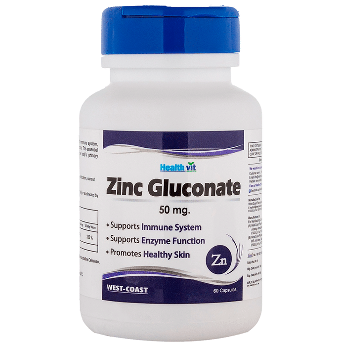 HealthVit Zinc Gluconate 50mg Capsule
